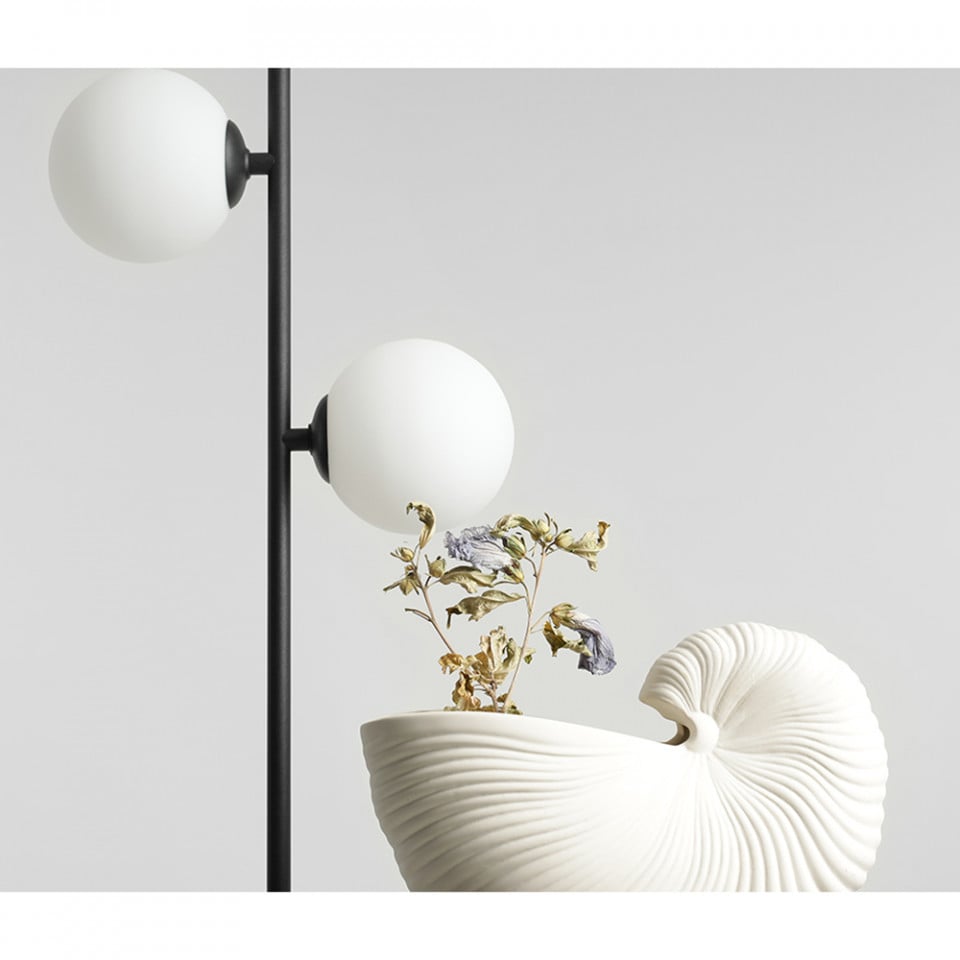 Lampadar negru/alb din sticla cu 3 becuri 168 cm Libra Aldex