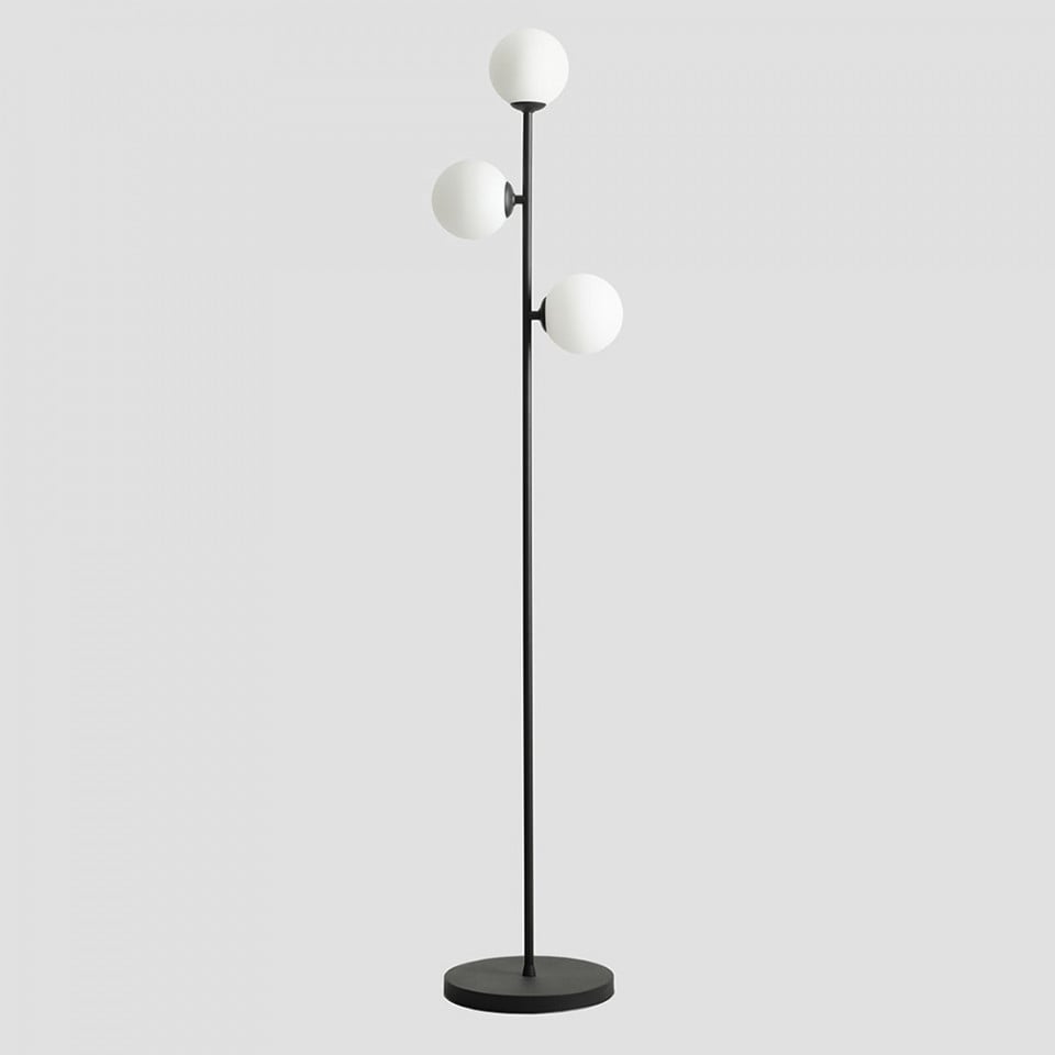 Lampadar negru/alb din sticla cu 3 becuri 168 cm Libra Aldex