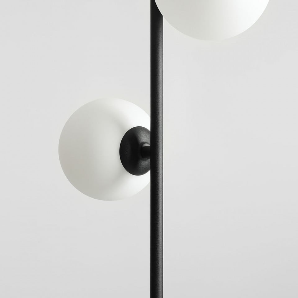 Lampadar negru/alb din sticla cu 3 becuri 168 cm Libra Aldex