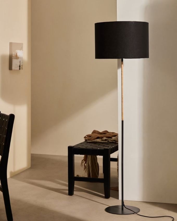 Lampadar negru din metal 160 cm Canar Kave Home