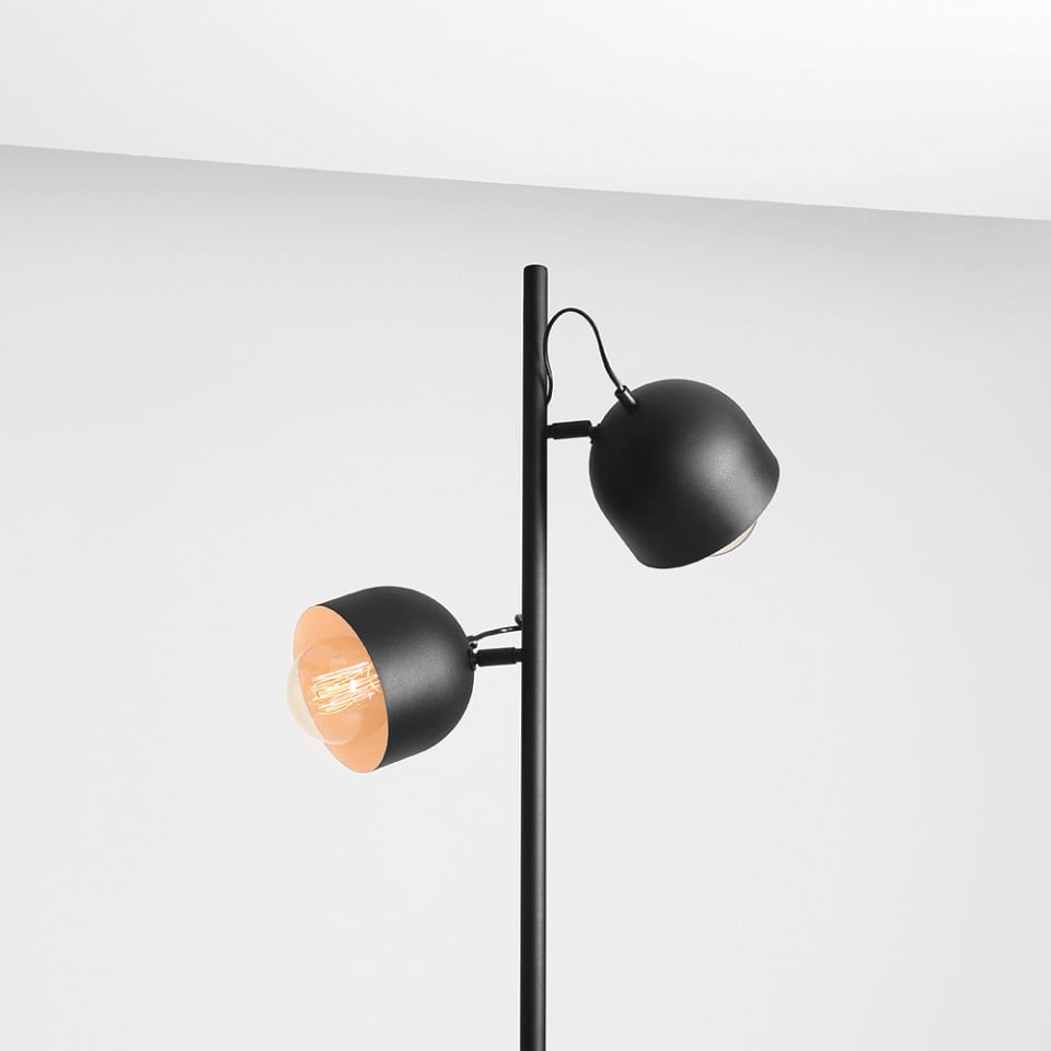 Lampadar negru din metal cu 2 becuri 161 cm Beryl Aldex