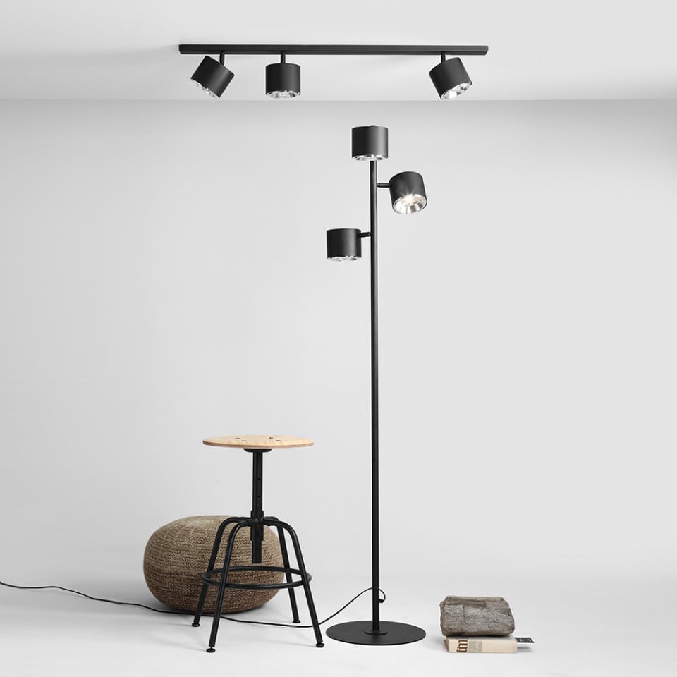 Lampadar negru din metal cu 3 becuri 165 cm Bot Aldex