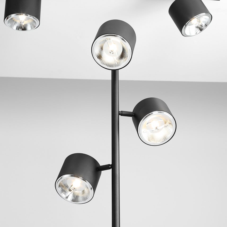 Lampadar negru din metal cu 3 becuri 165 cm Bot Aldex