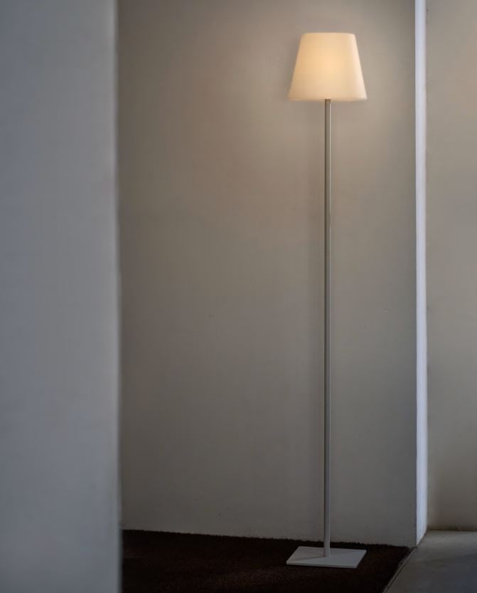 Lampadar solar alb din metal 120 cm Amaray Kave Home