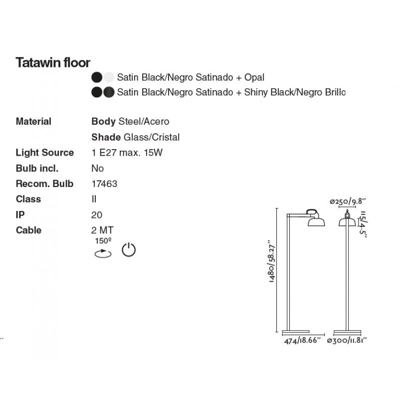 Lampadar/Lampa de podea design ambiental TATAWIN alb