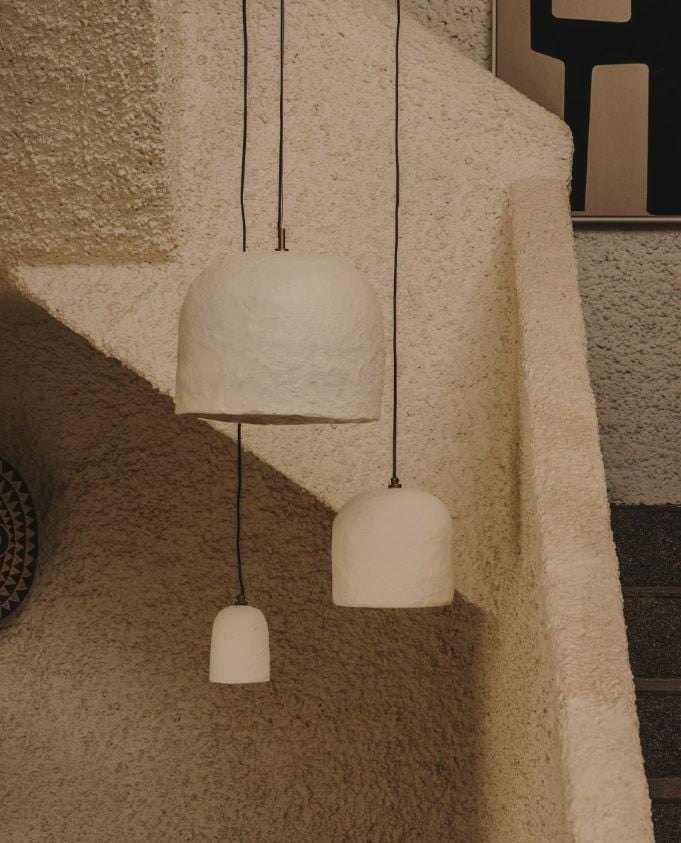 Lustra alba din hartie Sineu L Kave Home