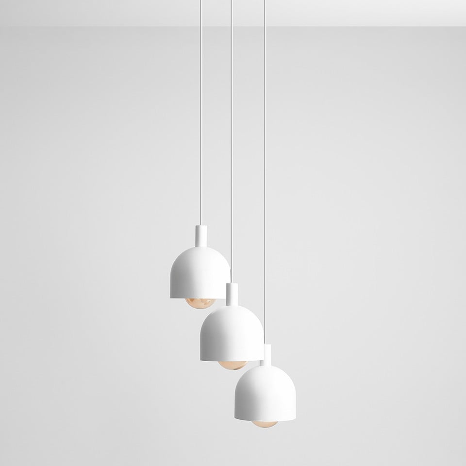 Lustra alba din metal cu 3 becuri Beryl Aldex