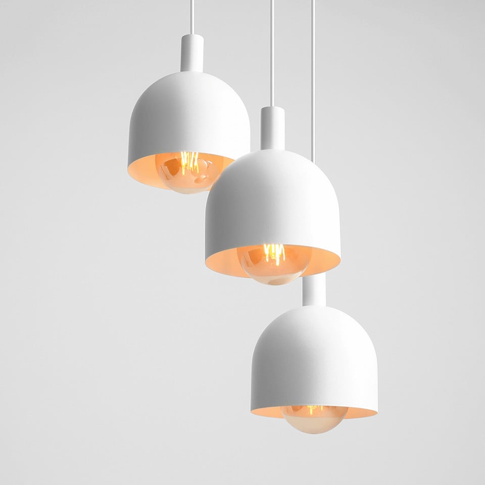 Lustra alba din metal cu 3 becuri Beryl Aldex