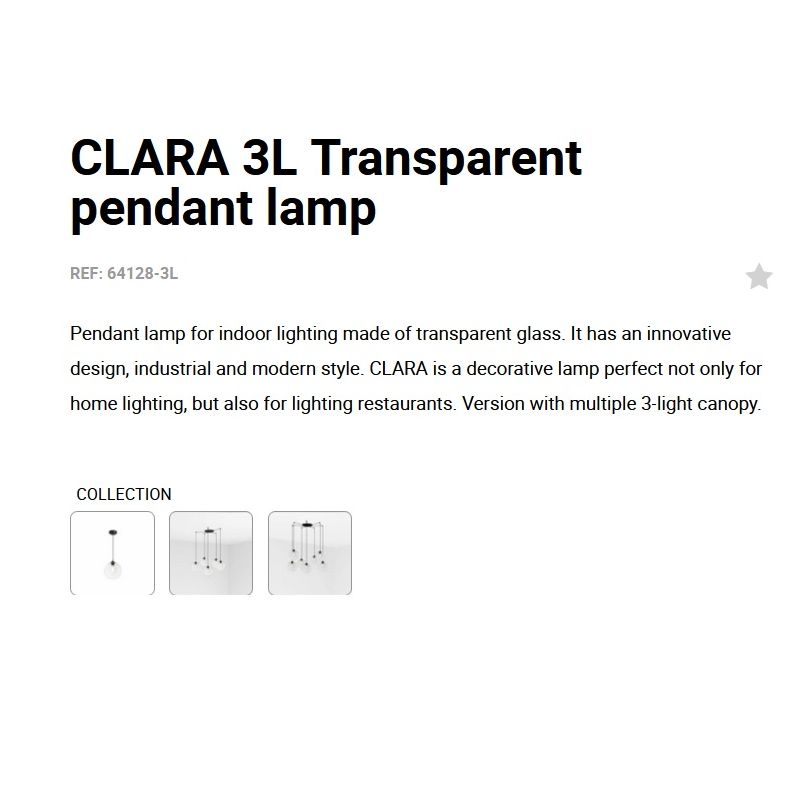 Lustra cu 3 Pendule design minimalist CLARA