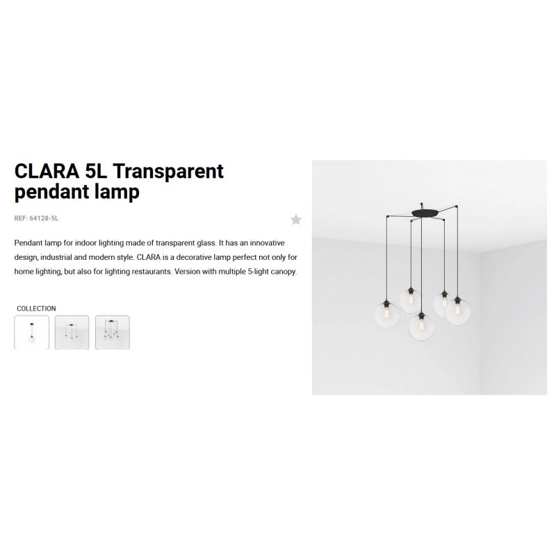 Lustra cu 5 Pendule design minimalist CLARA
