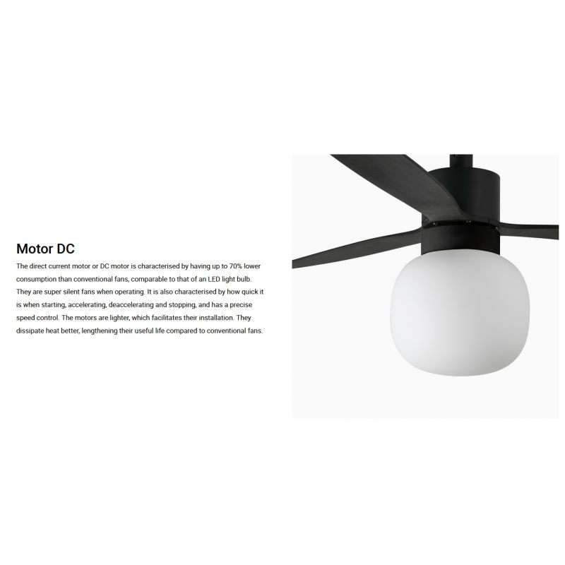 Lustra cu Ventilator si telecomanda AMELIA L BALL LED negru