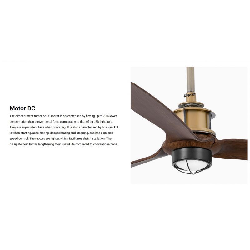Lustra cu Ventilator si telecomanda JUST FAN M LED auriu/maro