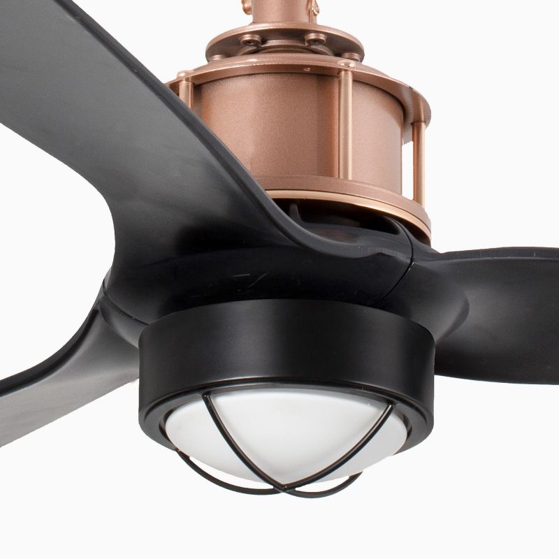 Lustra cu Ventilator si telecomanda JUST FAN M LED cupru/negru