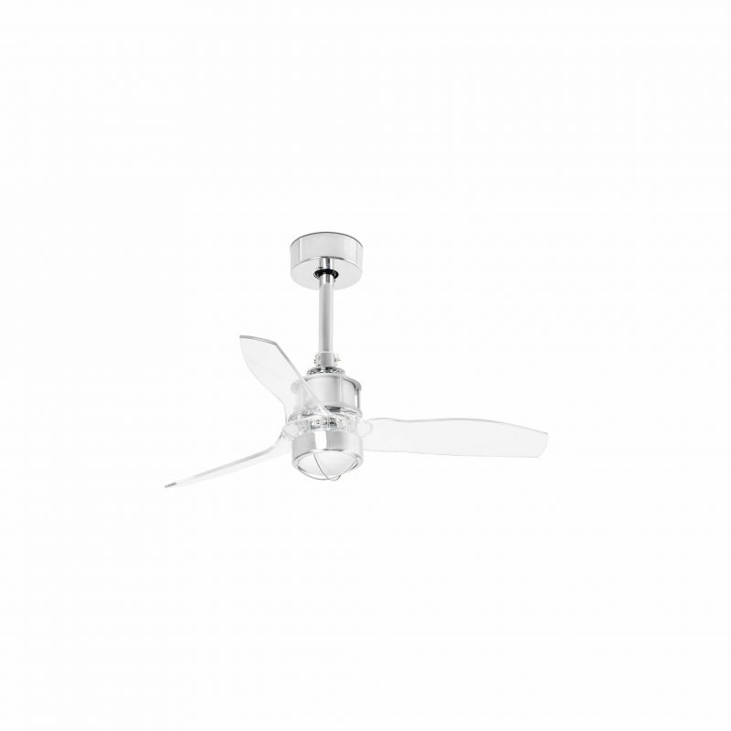 Lustra cu Ventilator si telecomanda JUST FAN XS LED crom/transparent