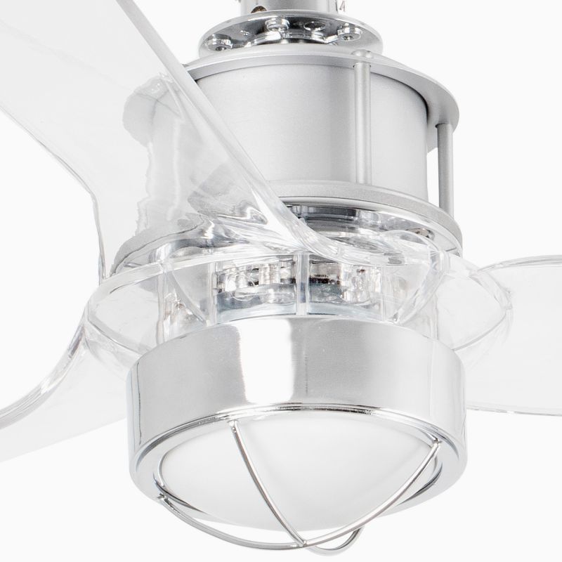 Lustra cu Ventilator si telecomanda JUST FAN XS LED crom/transparent