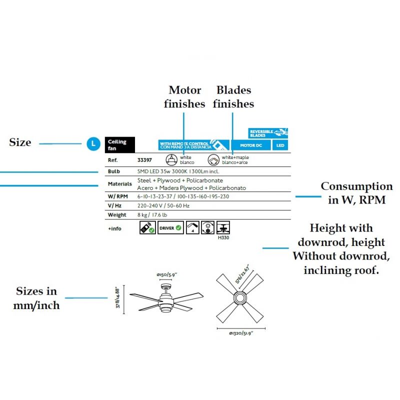 Lustra cu ventilator si telecomanda LED DISC