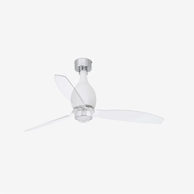 Lustra cu Ventilator si telecomanda MINI ETERFAN M alb mat/transparent