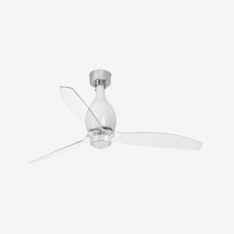 Lustra cu Ventilator si telecomanda MINI ETERFAN M LED alb/transparent