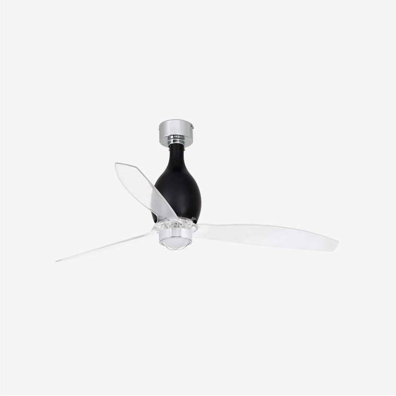 Lustra cu Ventilator si telecomanda MINI ETERFAN M negru/transparent