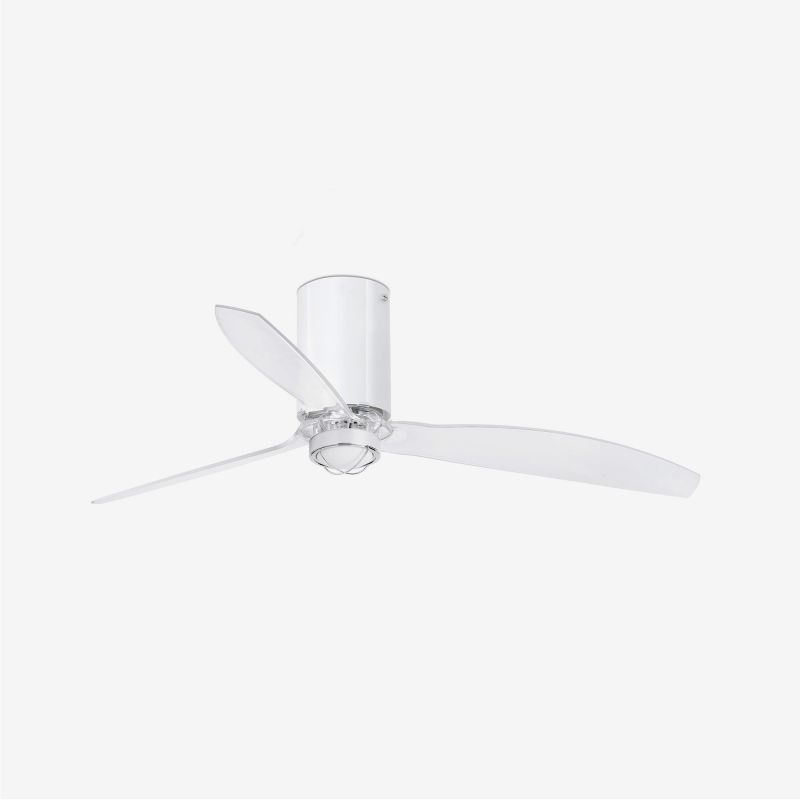 Lustra cu Ventilator si telecomanda MINI TUBE M LED alb/transparent