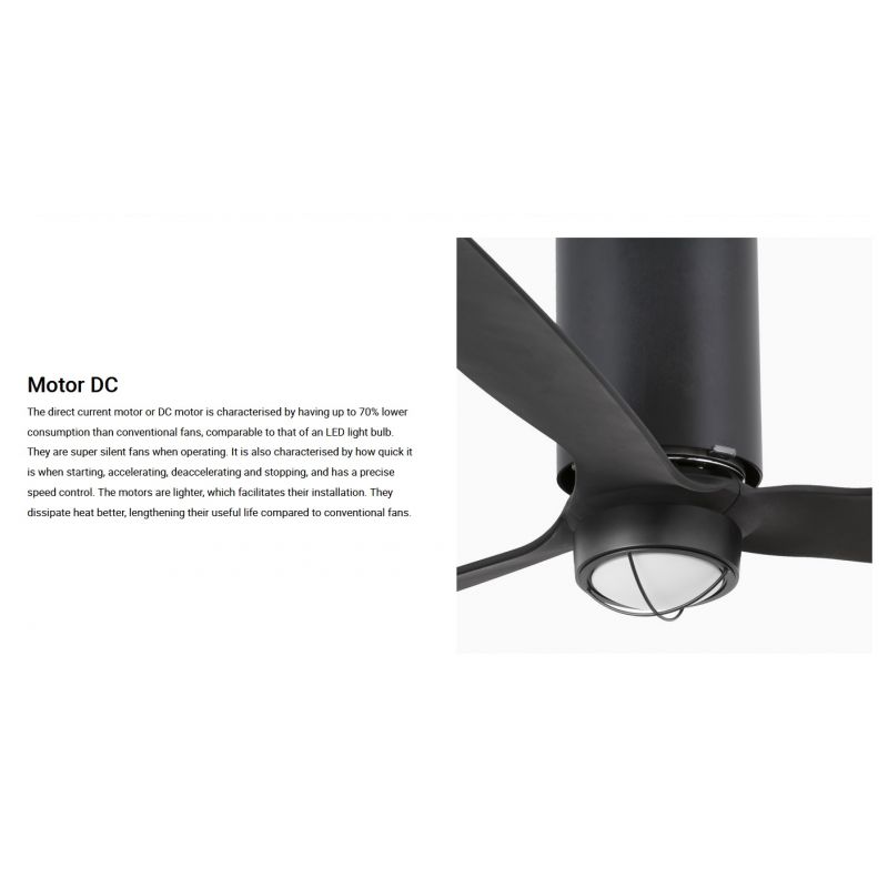Lustra cu Ventilator si telecomanda MINI TUBE M LED negru mat