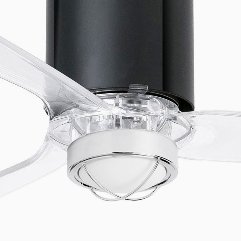 Lustra cu Ventilator si telecomanda MINI TUBE M LED negru/transparent