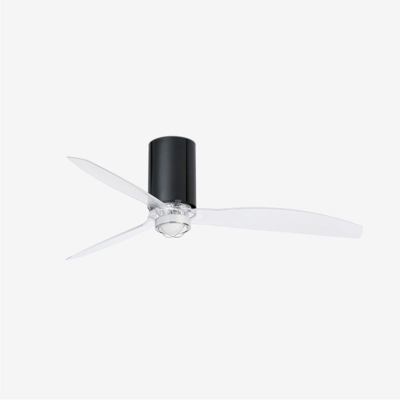 Lustra cu Ventilator si telecomanda MINI TUBE M LED negru/transparent