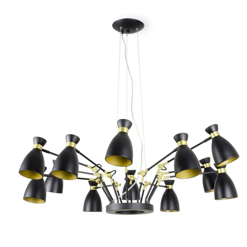 Lustra design Retro black and gold satin 12L