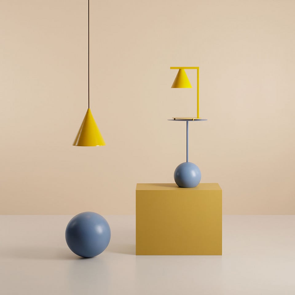 Lustra galbena din metal Form Aldex