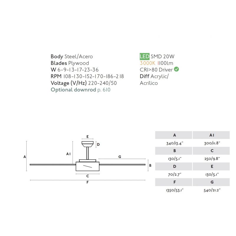Lustra LED cu Ventilator si telecomanda design modern HYDRA alb