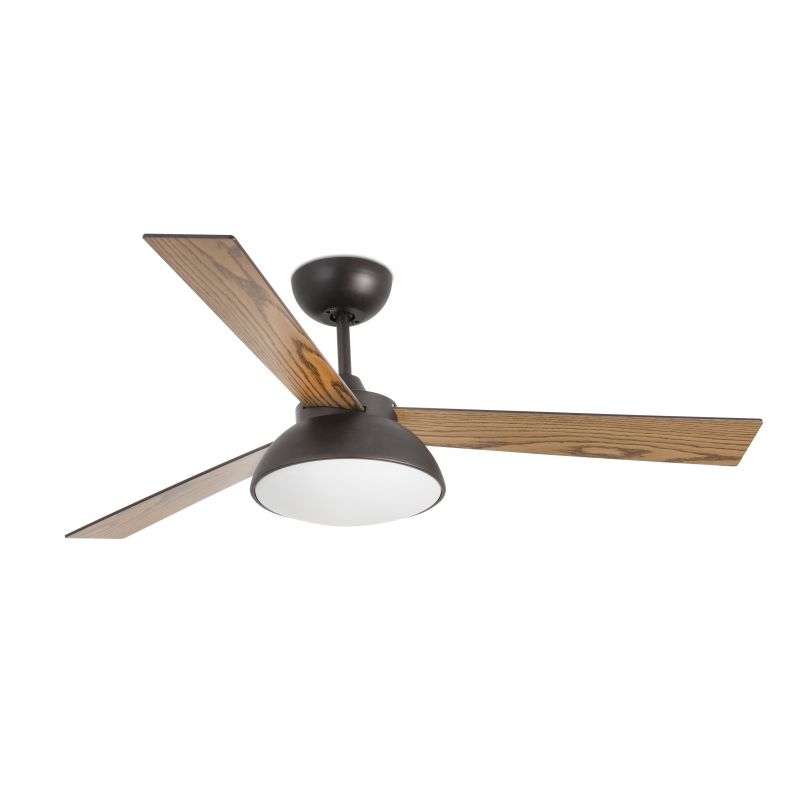 Lustra LED cu Ventilator si telecomanda design modern RODAS maro
