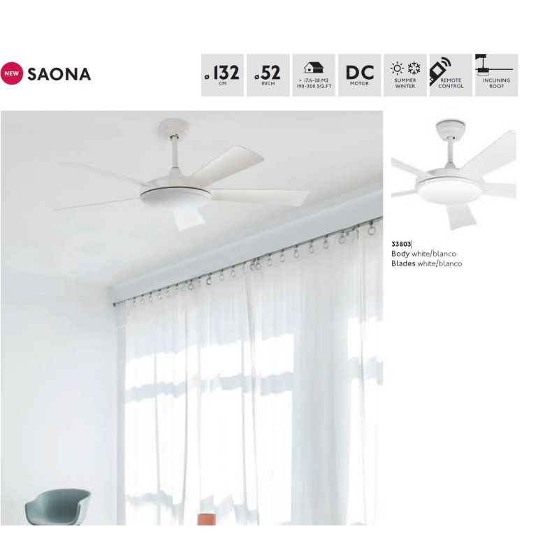 Lustra LED cu Ventilator si telecomanda design modern SAONA alb