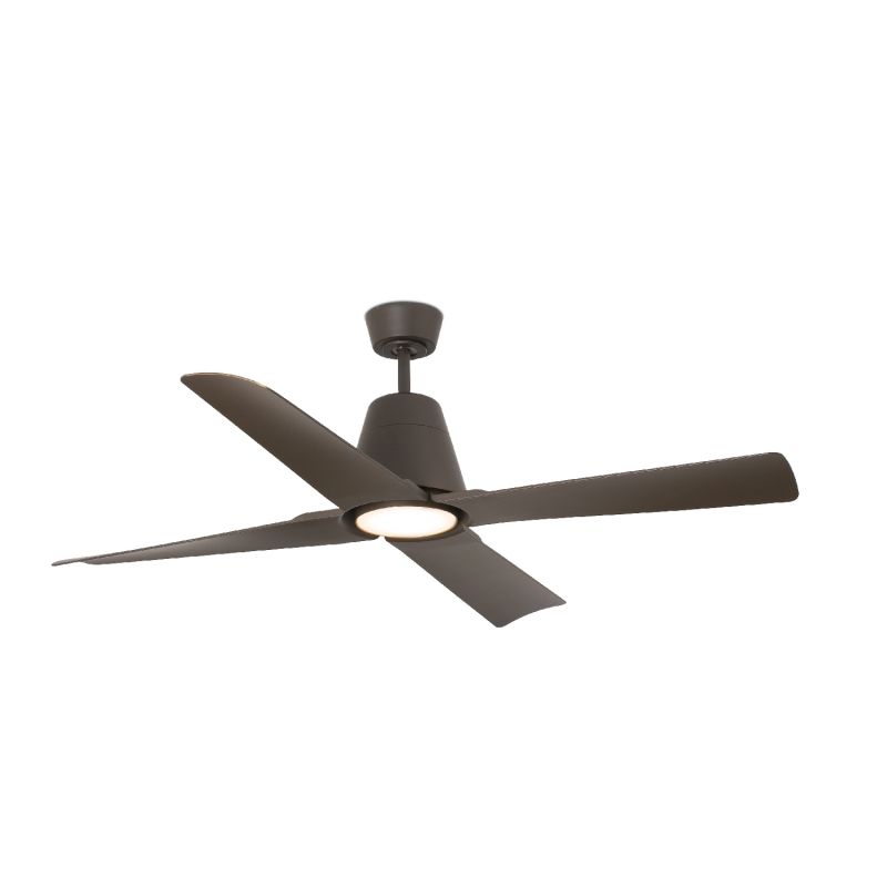 Lustra LED cu Ventilator si telecomanda design modern TYPHOON maro
