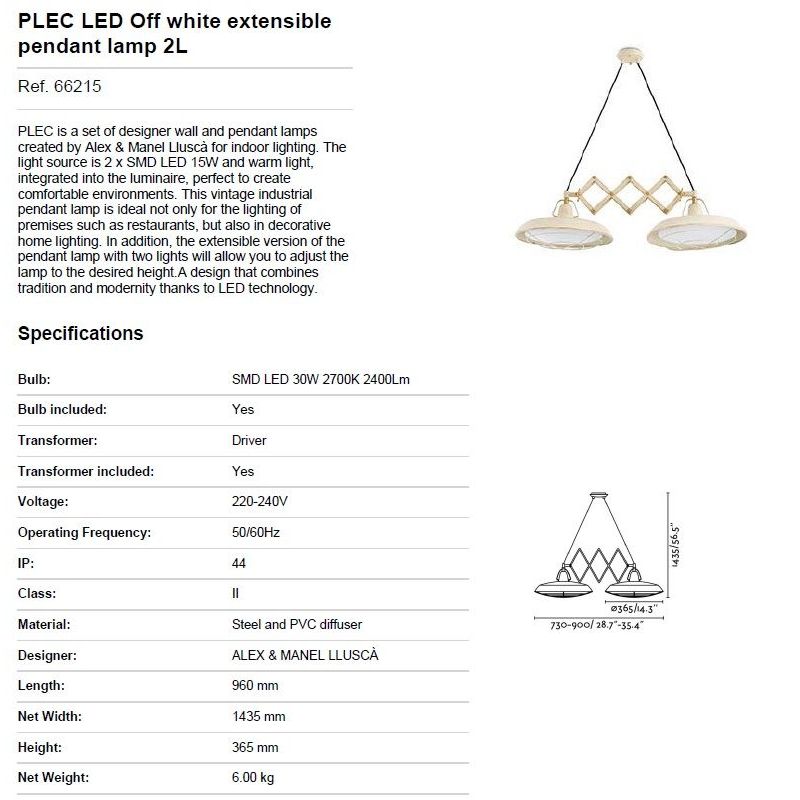 Lustra LED extensibila de exterior Industrial Style PLEC I