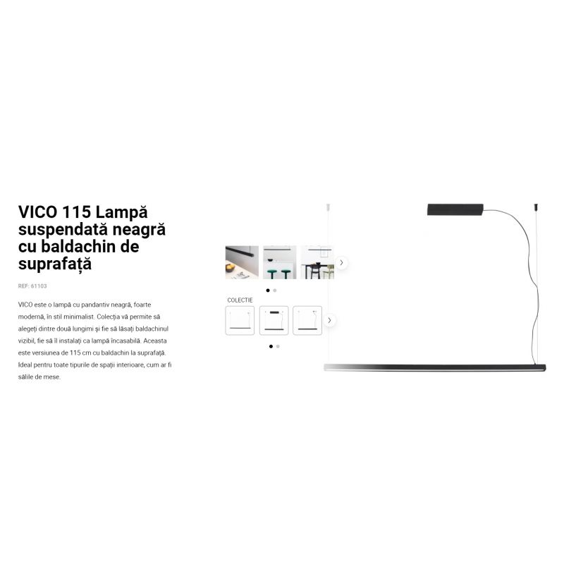 Lustra LED suspendata design modern minimaliat VICO I 115cm