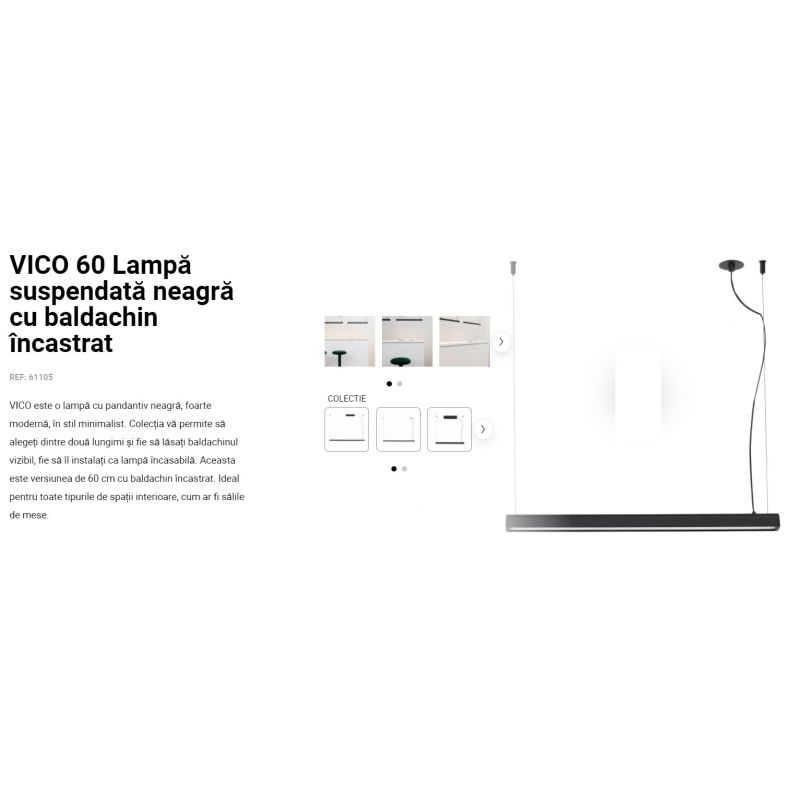 Lustra LED suspendata design modern minimaliat VICO II 60cm