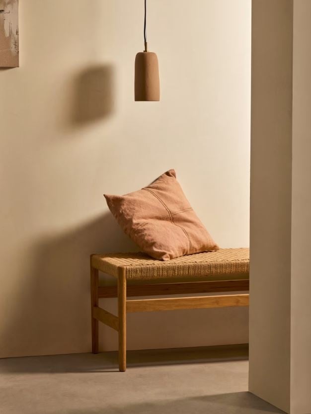 Lustra maro deschis din ceramica Madsen Kave Home
