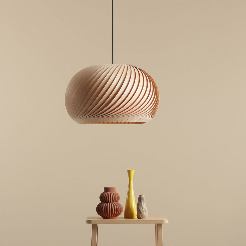 Lustra maro inchis din lemn Spiral L Aldex