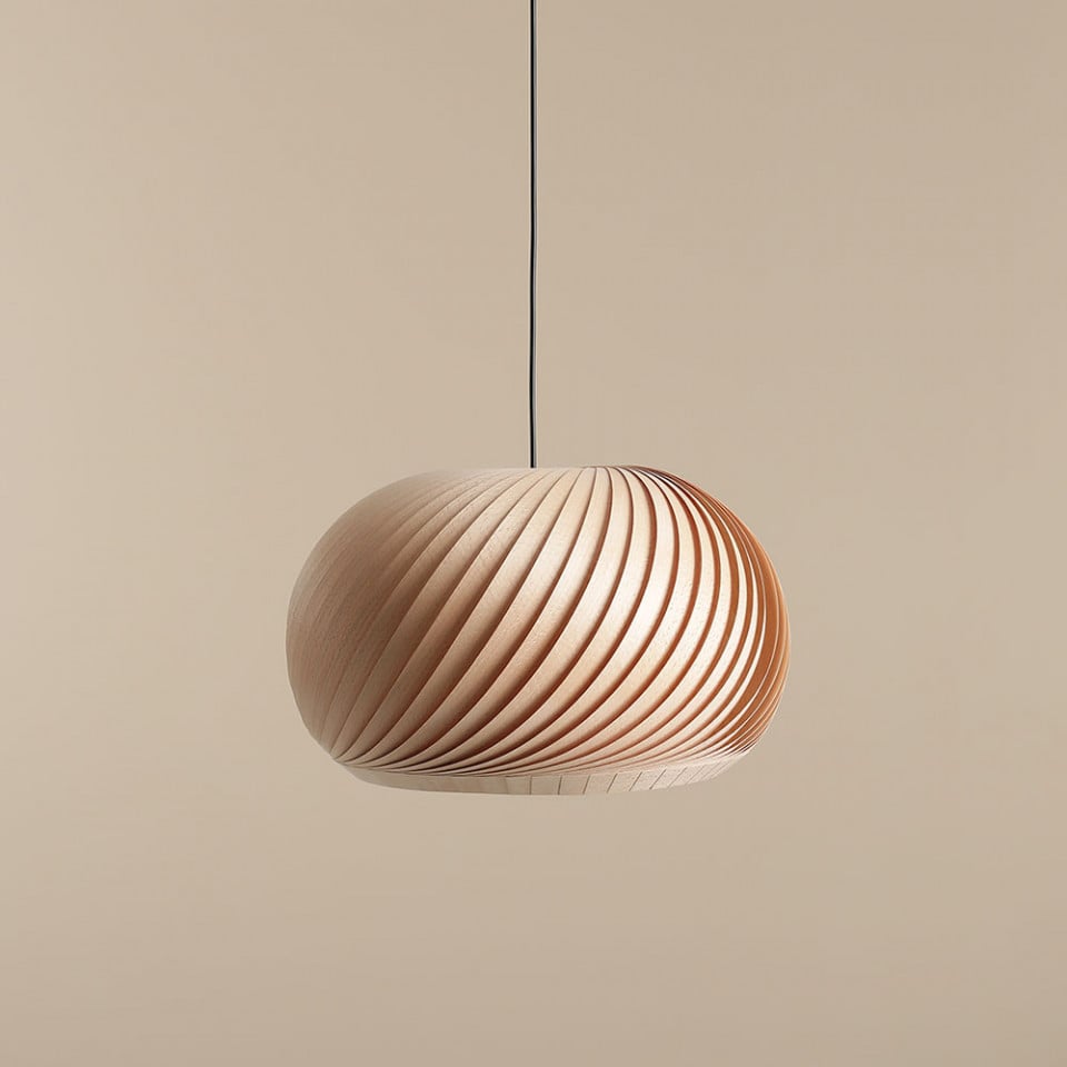 Lustra maro inchis din lemn Spiral L Aldex