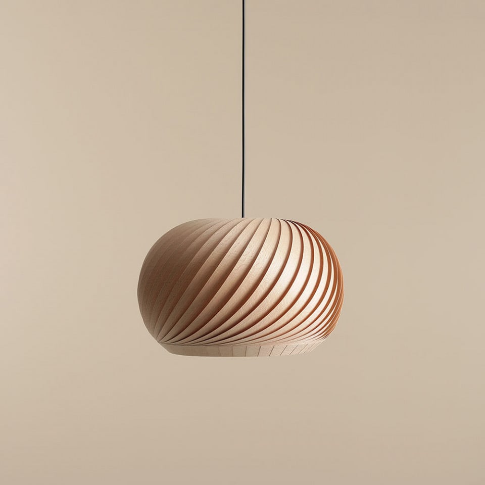 Lustra maro inchis din lemn Spiral M Aldex