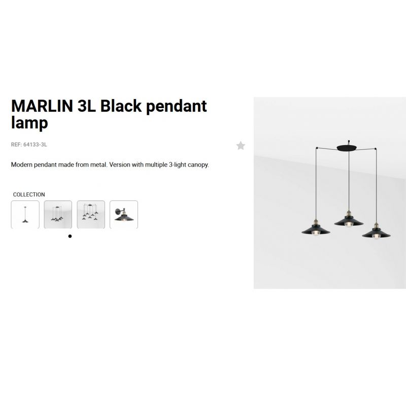 Lustra moderna cu 3 Pendule metalice stil industrial MARLIN