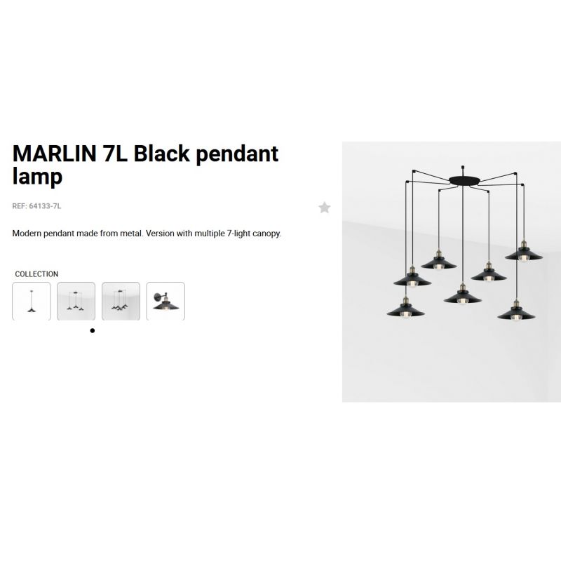 Lustra moderna cu 7 Pendule metalice stil industrial MARLIN