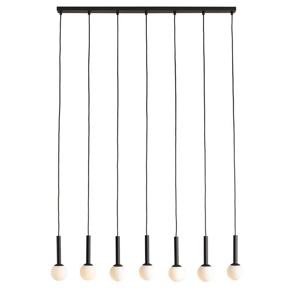 Lustra neagra/alba din metal cu 7 becuri Riu Line Aldex