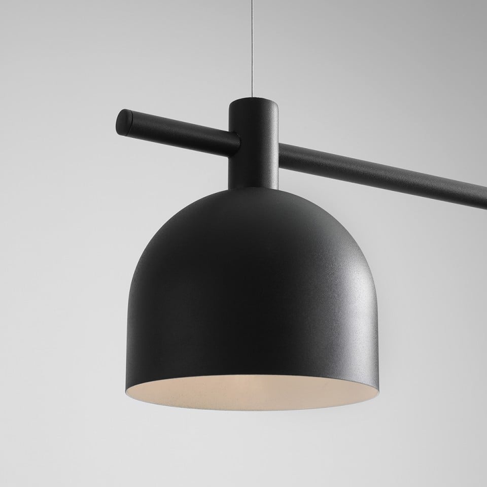 Lustra neagra din metal cu 2 becuri Beryl Black Aldex