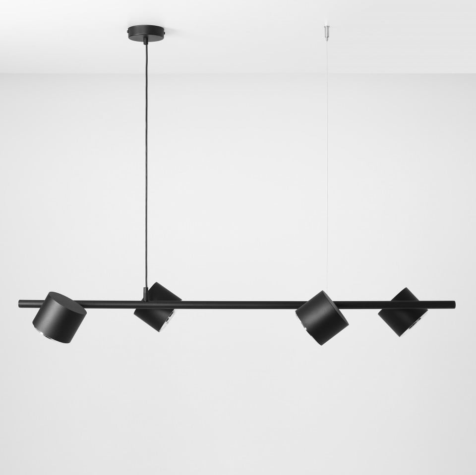 Lustra neagra din metal cu 4 becuri Bot Aldex