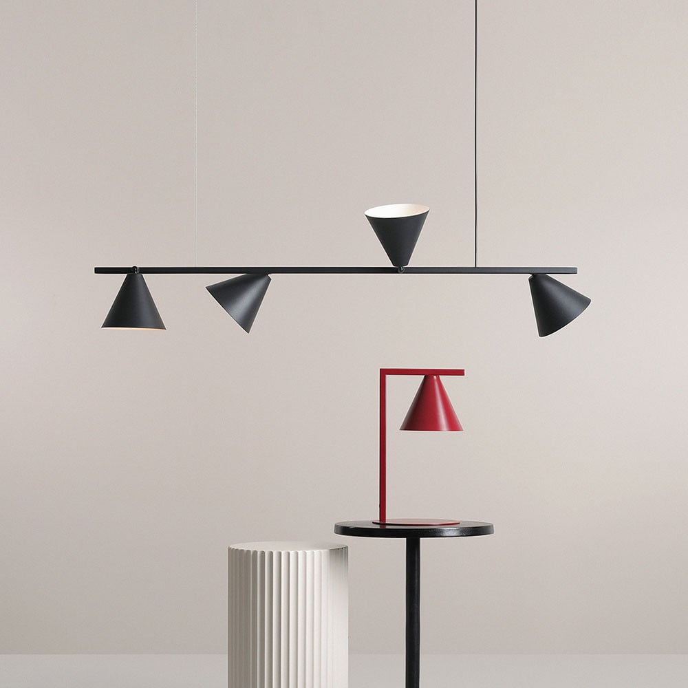 Lustra neagra din metal cu 4 becuri Form Aldex