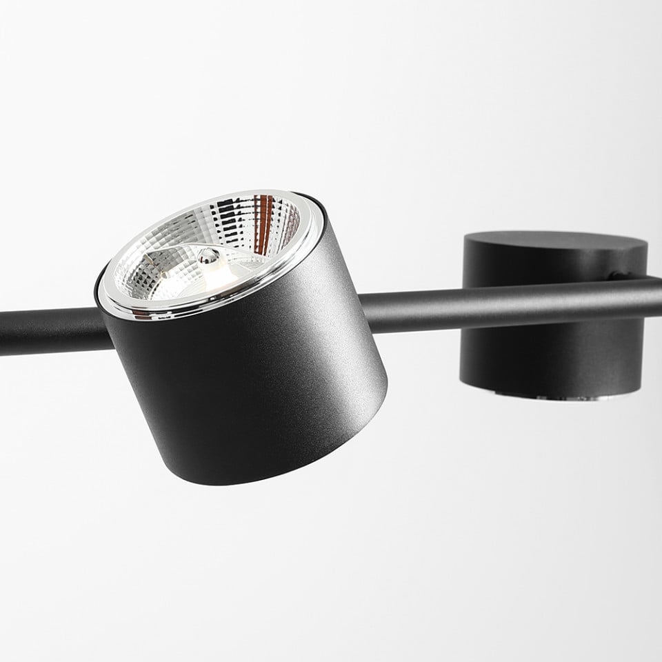 Lustra neagra din metal cu 6 becuri Bot Aldex