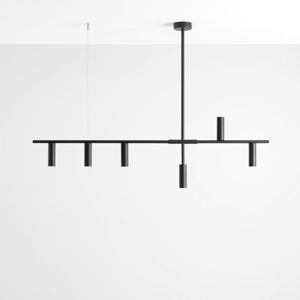 Lustra neagra din metal cu 6 becuri Trevo Aldex