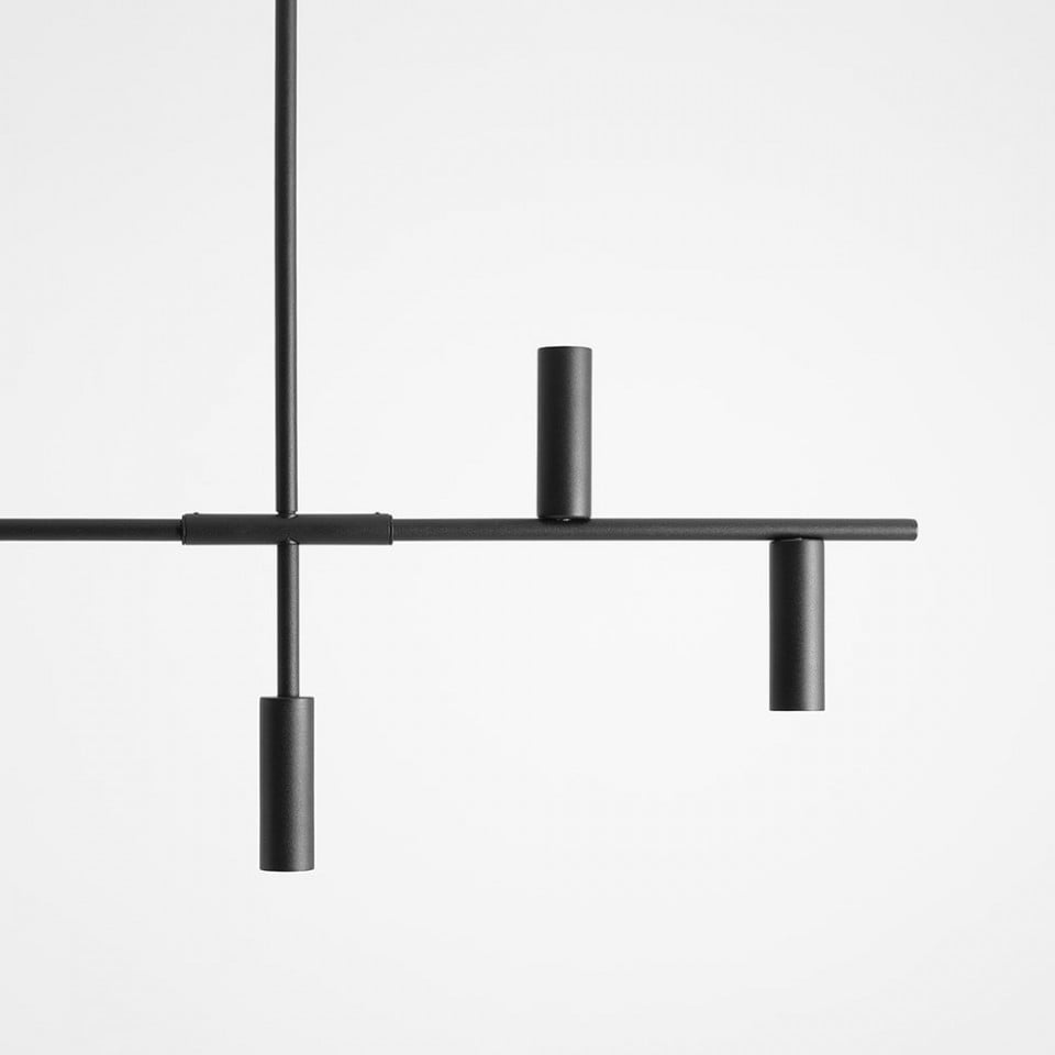 Lustra neagra din metal cu 6 becuri Trevo Aldex