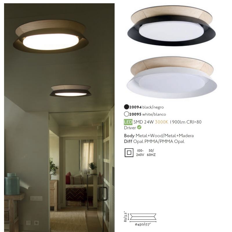 Lustra / Plafoniera LED design modern Ø45cm TENDER alba